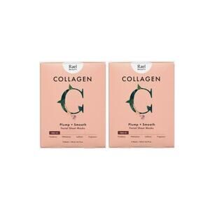 2 Pack Rael Beauty Collagen Facial Sheet Mask Plump Smooth 5 ct each